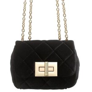 Katrina Szish x Jelavu Barney Quilted Black Velvet Bag